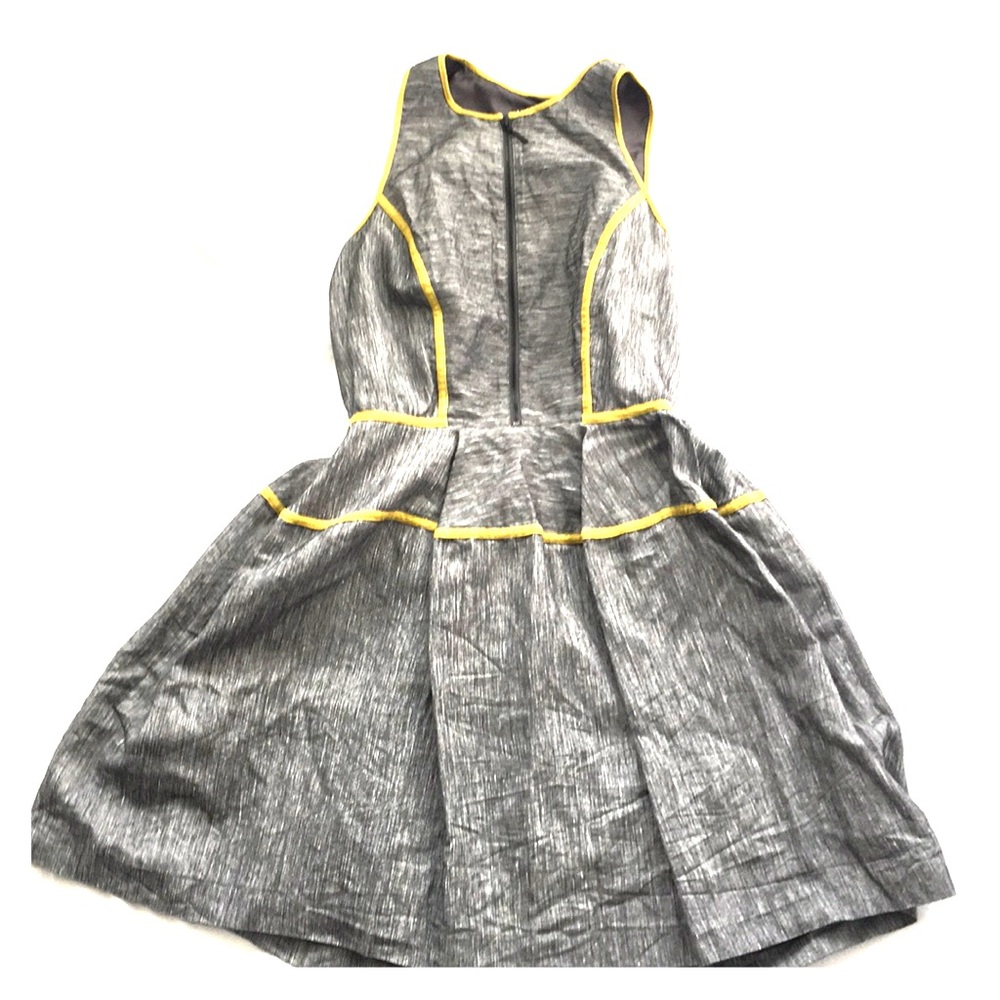 Grey Armani Exchange Flare Dress with Green Piping
